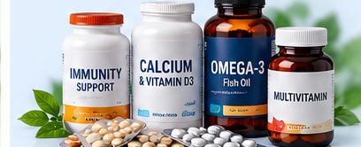 Nutraceutical bottles and supplement products